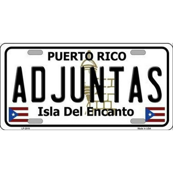 Adjuntas Puerto Rico Metal License Plate Style Wall Sign