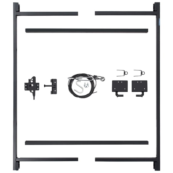 Adjust-A-Gate Black Steel Frame Gate Building Kit, 60"-96" Opening up to 5' High