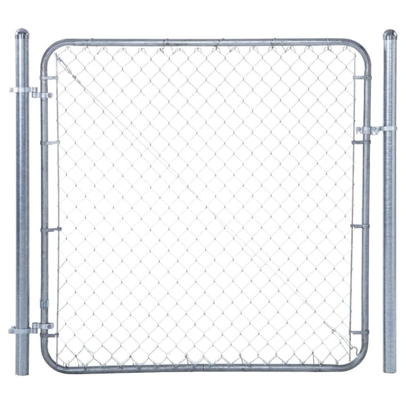 Adjust-A-Gate Chain Fence Gate Kit with Round Corner Frame (24"-72" W x 6' H)