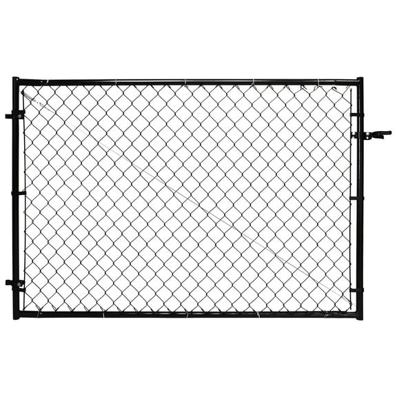 Adjust-A-Gate Fit-Right Chain Link Gate Kit with Square Corner Frame, Black