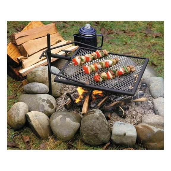 Adjust-A-Grill Camping Grill - Makes Outdoor Cooking Easier and Safer Black