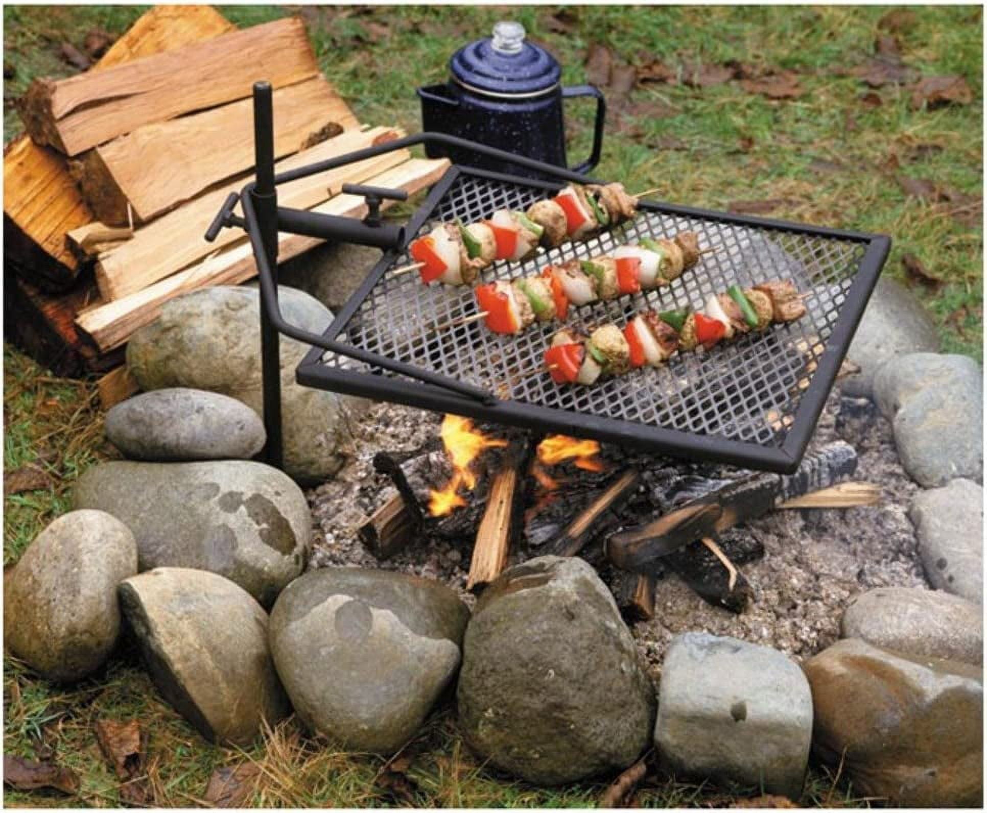 Folding Campfire Grill Grate and Griddle,Stainless Steel Camp Fire Coo –  Krevis