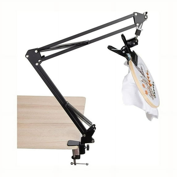 Adjust AbleEmbroidery Hoop Holder Foldable Metal Embroidery Hoop Stand Stitches Stand for Project Bed Phones Mount