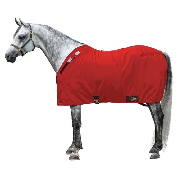 Adjusta Fit Dura-Nylon Stable Sheet | Horse Cutback Closed Front Legstrap | Red | 72