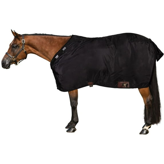 Adjusta Fit Dura-Nylon Stable Sheet | Horse V-Free Closed Front Legstrap with Tail Cover | Black | 86