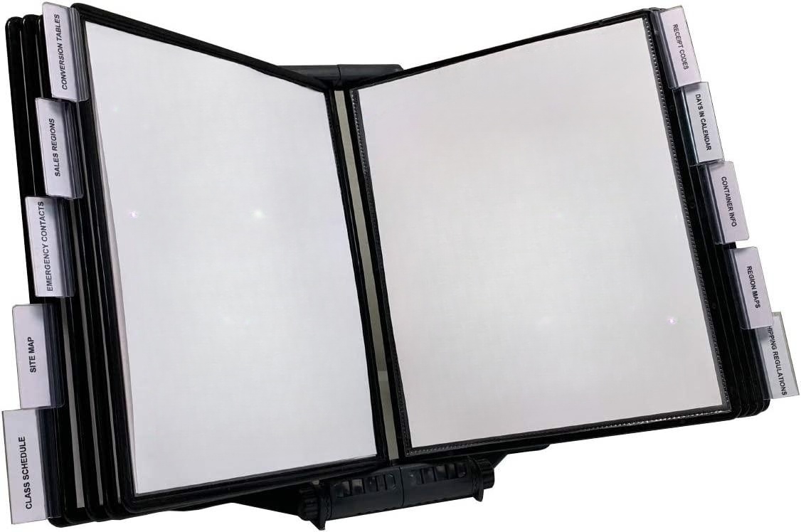 AdjustaView 10Pocket Desk Reference Organizer with EasyLoad Pockets