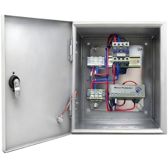 Adjustable 0.65~6.5 HP Well Pump Control Box, Single-Phase Water Pump Control Box for 240V Deep Well Submersible Pump with Overload Protection, IP65 Waterproof for Indoor and Outdoor Use$$