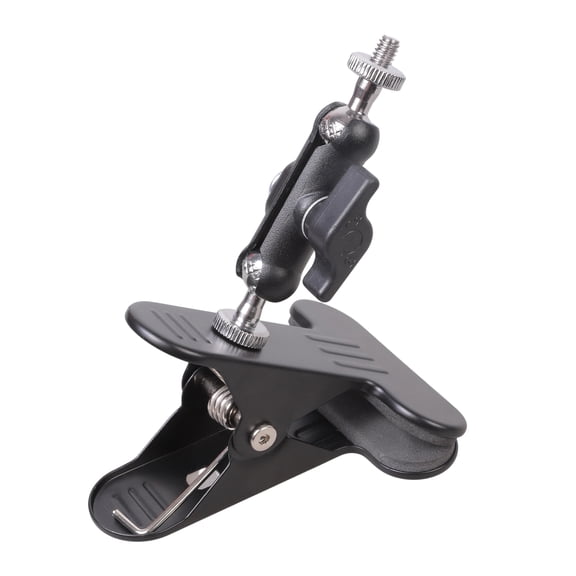 Adjustable 1/4inch Threaded Mounting Arm Heavy Duty Iron Clamp Rotatable Metal Clamp for Monitor Video