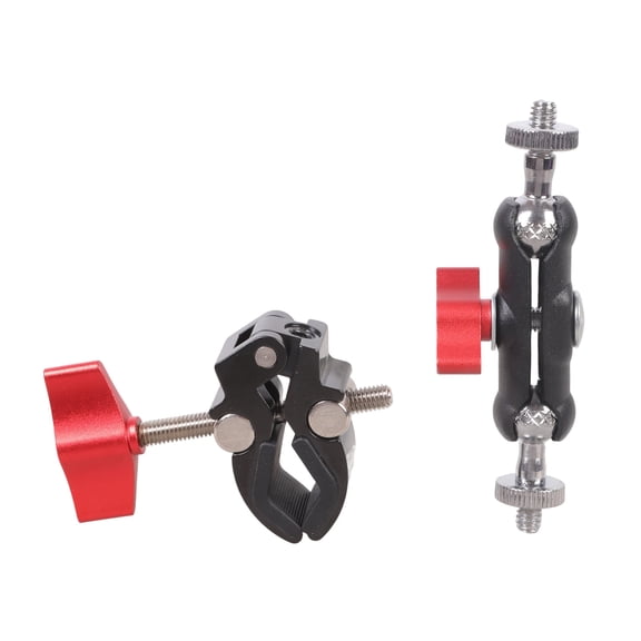Adjustable 1/4inch Threaded Mounting Arm Heavy Duty Iron Clamp Rotatable Metal Clamp for Monitor Video