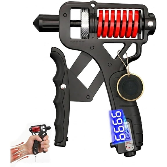 Adjustable 10–400 lb Electronic Grip Strength Trainer – Alloy Frame, Ergonomic Adjustable H-Grip Hand Trainer, Titanium-Plated Steel, Non-Slip Handles