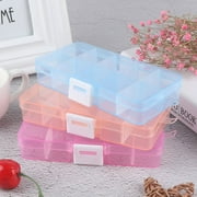 Adjustable 10 Compartment Plastic Storage Box Jewelry Screw Organizer Container