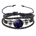 thumbnail image 1 of Adjustable 12 Zodiac Guardian Bracelet - Serene Manifestation Leather Cuff for Constellation Lovers, Glow in the Dark Spiritual Jewelry Gift for Women & Men, 1 of 3
