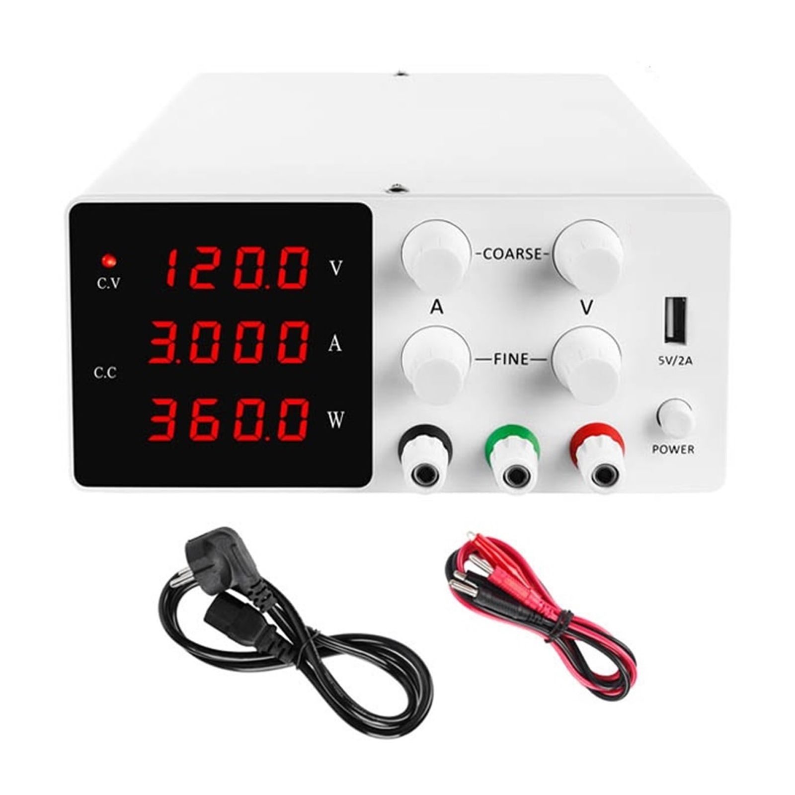 Adjustable 120V 3A DC Power Supply USB LED Digital Lab Bench Power Source Stabilized Power Supply Voltage Regulator Switch
--------
,Stable Output