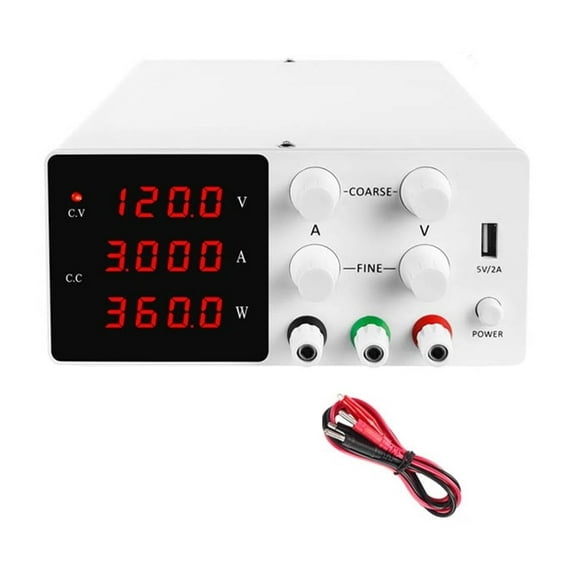 Adjustable 120V 3A DC Power Supply USB LED Digital Lab Bench Power Source Stabilized Power Supply Voltage Regulator Switch ,Voltage Consistency