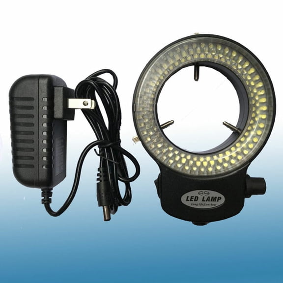 Adjustable 144 LED Bulbs Microscope Ring Light Illuminator Lamp US Plug