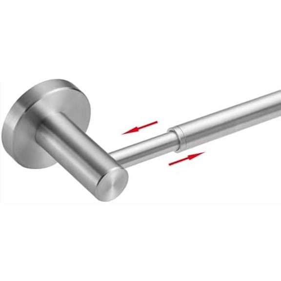 Adjustable 15 to 26 Inch Single Bath Towel Bar for Bathroom SUS304 Stainless Steel Towel Holder, Wall Mount with Screws Hand Towel Bar Rod Hotel Style, Brushed Nickel