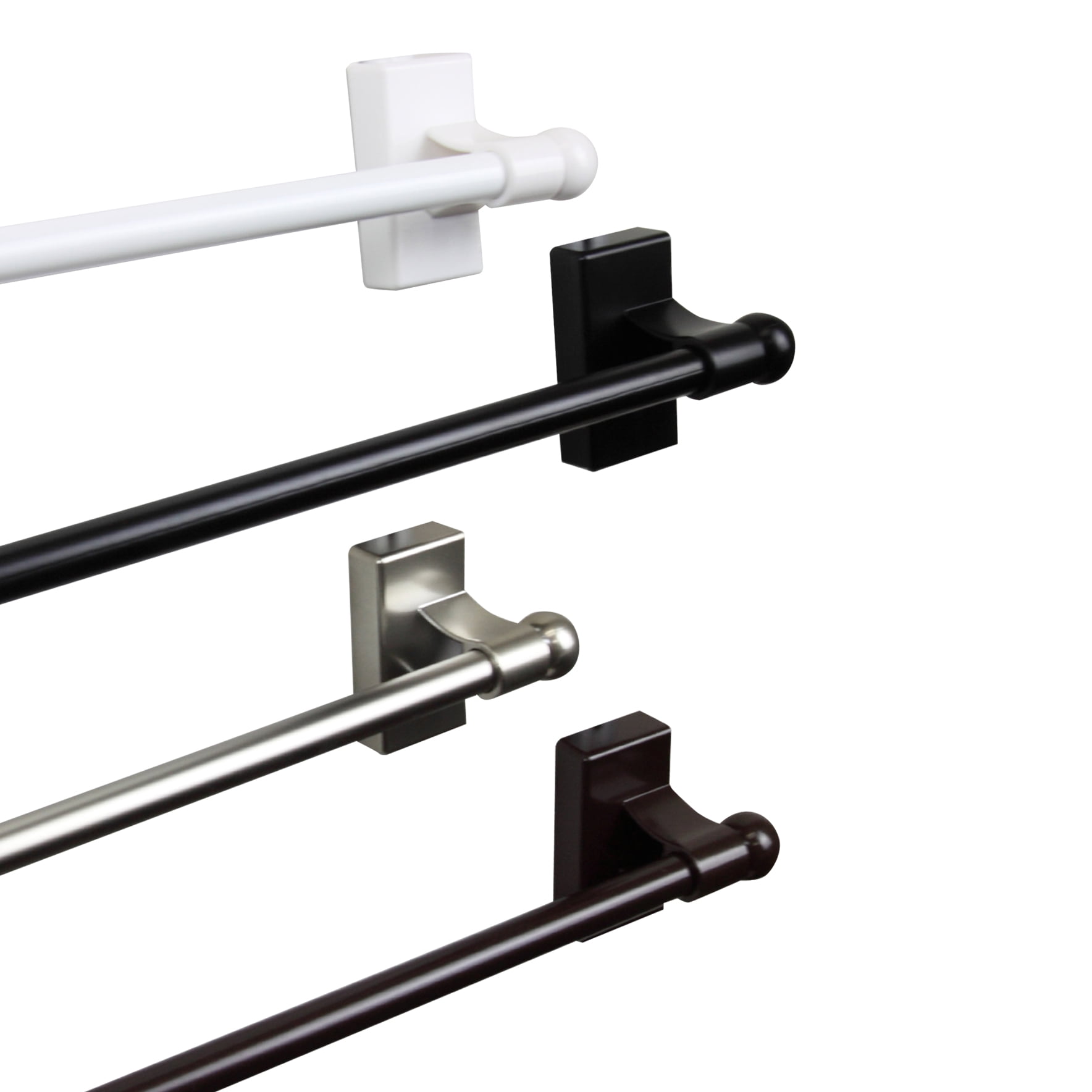 Adjustable 17" to 30" Curtain Rod White
