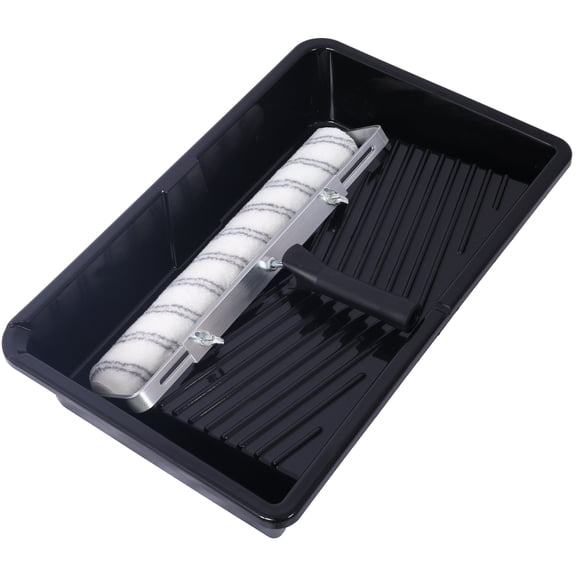Adjustable 18 Inch Paint Roller Kit for Large Surfaces, 5-Piece Painting Set with Microfiber Roller Covers and Tray for Smooth Finish
