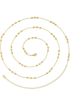 Adjustable 18k Gold Plated Waist Chain, Beach Bikini Body Chain, Handmade Boho Belly Chain