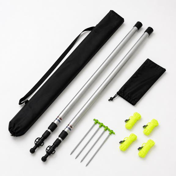 Adjustable 2-Pack Tarp Poles, Extendable to 92 Inches, Portable Lightweight Camping Set