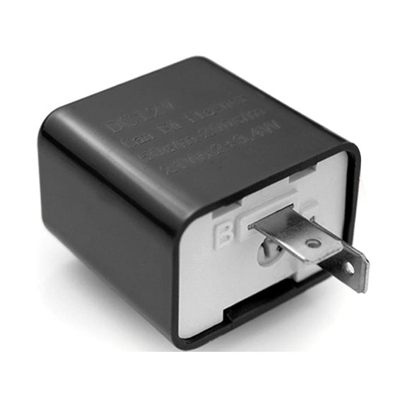 Adjustable 2 Pin Motorcycle Flasher Relay - Universal Black Relay for Brake Light, Tail Lamp, and Turn Signal Bulbs - Ensure Reliable and Efficient Signal Blinking