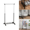 thumbnail image 1 of Adjustable 2-Rod Garment Rack - Rolling Clothes Organizer - Black And Chrome, 1 of 7