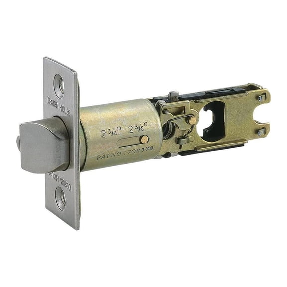 Adjustable 2-Way Square Corner Replacement Entry Latch Satin Nickel