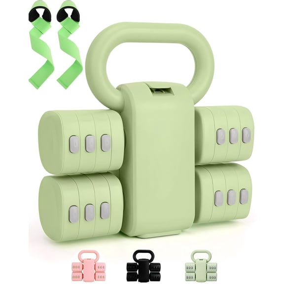Adjustable 2-in-1 Dumbbell & Kettlebell Set, Free Hand Weight 4.4lb~11lb for Home Gym Training