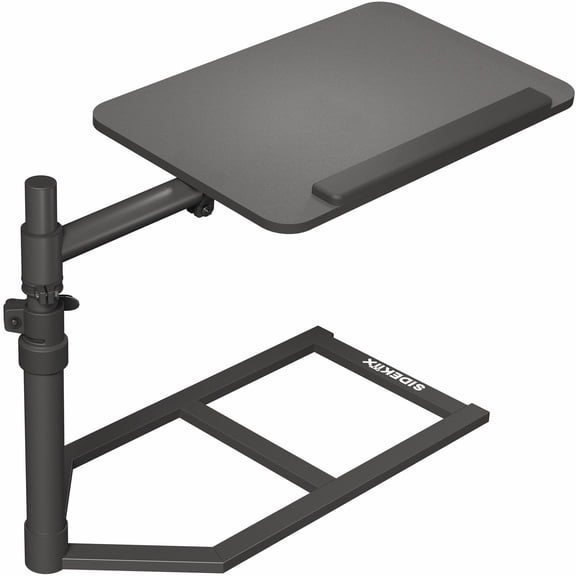 Adjustable 20 Inch Under Mattress Bed Desk, Tilting Surface for Laptop Study Work, Fits Loft Beds No Frame Required, Spacious Stable Design, Black