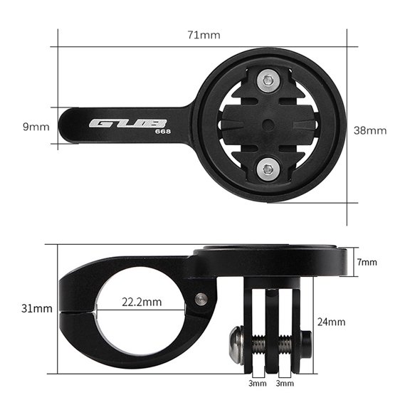 Adjustable 22.2mm Bicycle Handlebar Computer Mount Kit with 4 Device Adapters and Action Camera Holder Lightweight Aluminum Alloy Cycling Bracket Accessory 1.5 x 2.8 x 1.2 inches / 38 x 71 x 31 mm