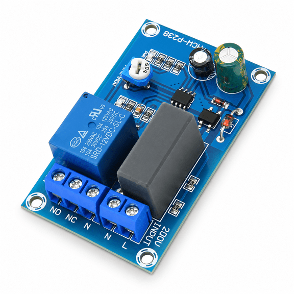 Adjustable 220V Digital Timer Relay Module Delay Switch Board (2.56 x 1.5 in / 65 x 38 mm) Electrical System Accessory for Home and Factory Automation, 1 Pack