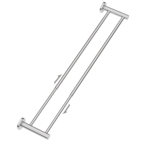 Adjustable 23.6 to 42 Inch Double Bath Towel Bar, ZUEXT Stain Brushed Nickel Stainless Steel Towel Holder, Wall Mount Expandable Hand Towel Rod for Bathroom Kitchen Washroom,1" Tube Towel Rail Racks