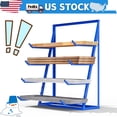thumbnail image 1 of Heavy Duty Alloy Steel Lumber Storage Rack, 2400LBS Capacity 4-Tier Adjustable Freestanding Pipe Organizer, Rustproof Blue Shelf for Machining Shops, 1 of 16