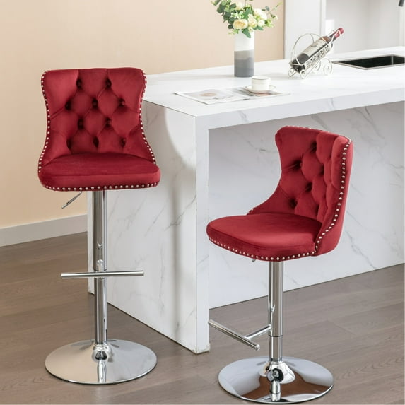 Adjustable 25 - 33 Inch Seat Height Bar Stools / Comfortable for Home Dining
