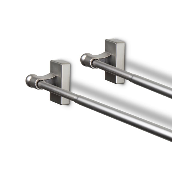 Adjustable 28"-48" Magnetic Curtain Rod ( Set of 2 ) - Satin Nickel
