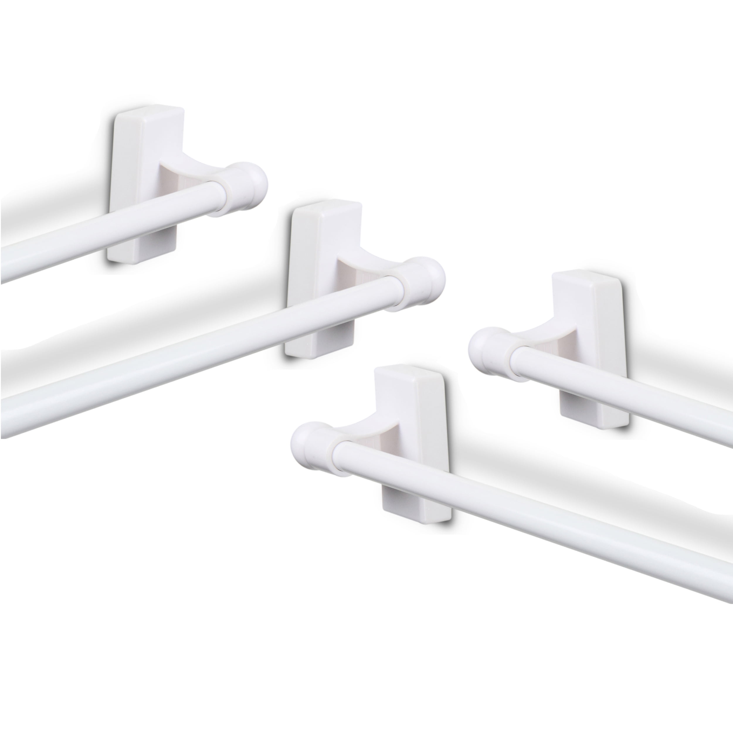 Adjustable 28"-48" Magnetic Curtain Rod ( Set of 4 ) - White