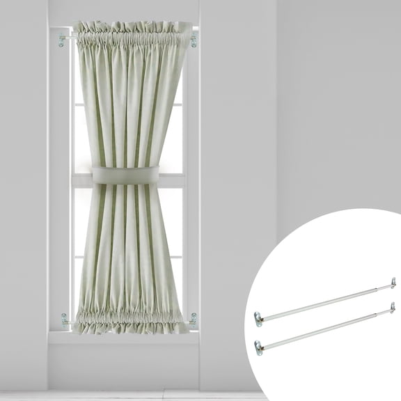 Adjustable 28" to 48" Round Sash Rod in White (Set of 2),(SASHR-2848)