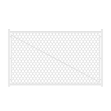 TheEshow Chain Link Walk Gate Kit, Round Corner Frame Design, Heavy-Duty Galvanized Steel Metal Mesh, Adjustable 3.8FT