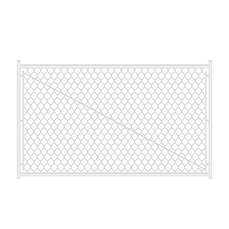 Adjustable 3.8FT Chain Link Walk Gate Kit, Round Corner Frame Design, Heavy-Duty Galvanized Steel Outdoor Fencing Gate, DIY Fit for Garden, Patio, and Pool Decks