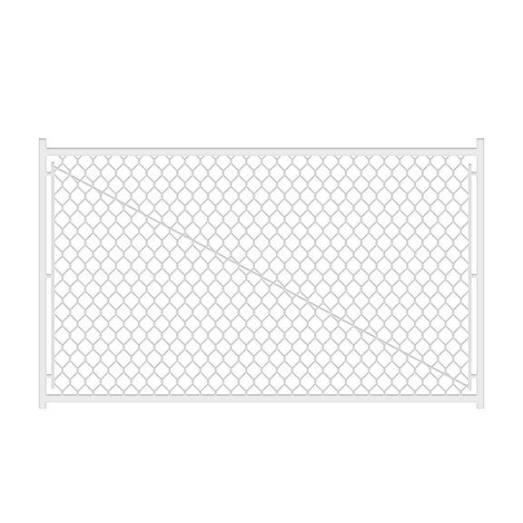 Adjustable 3.8FT Chain Link Walk Gate Kit, Round Corner Frame Design, Heavy-Duty Galvanized Steel Outdoor Fencing Gate, DIY Fit for Garden, Patio, and Pool Decks