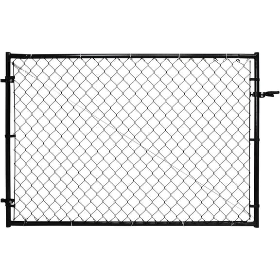 Adjustable 3.8FT Chain Link Walk Gate Kit, Round Corner Heavy-Duty Metal Mesh Fence Gate for Outdoor Garden