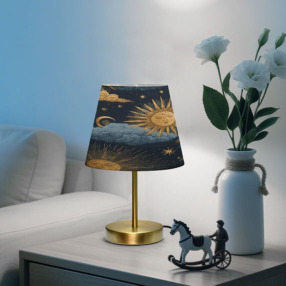 Adjustable 3-Color Light Desk Light Vintage Bronze Table Lamp For Bedroom Office Living Room Dark Blue Background