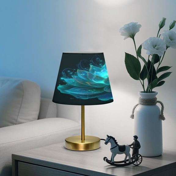 Adjustable 3-Color Light Desk Light Vintage Bronze Table Lamp For Bedroom Office Living Room Fluorescent Cyan