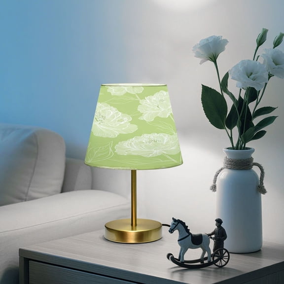 Adjustable 3-Color Light Desk Light Vintage Bronze Table Lamp For Bedroom Office Living Room Peony Flower Line Art Pattern