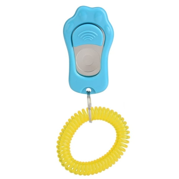 Adjustable 3 Gears Dog Training Clicker House Obedience Target Dog Clicker Quiet Medium High Voice Paw Shaped with Wrist Strap for Pets Birds Cats (Sky blue)