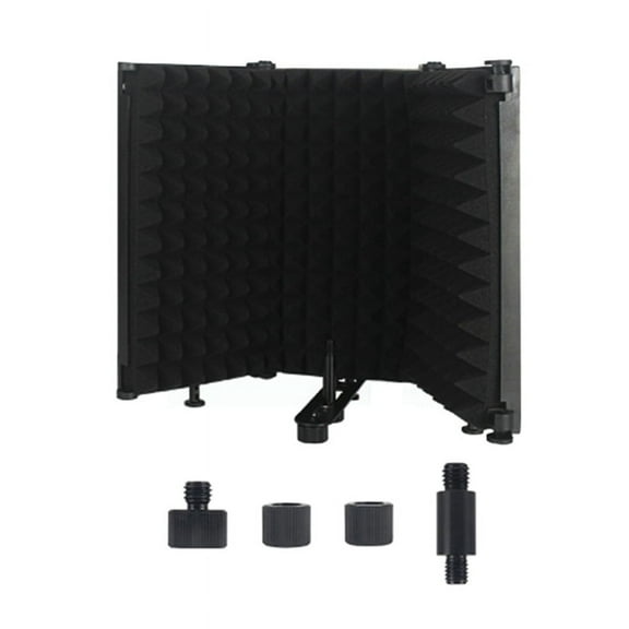 Adjustable 3 Panel Microphone Isolation Shield Foldable Studio Recording Mic Filter Sponge Soundproof