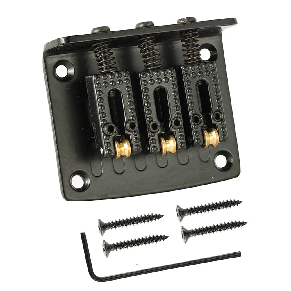 Adjustable 3 String Bridge Tailpiece Hardtail With Screws For Cigarbox