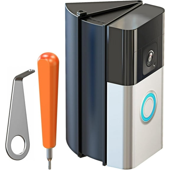 Adjustable (30 to 55 Degree) Video Doorbell Angle Mount, Compatible with Video Doorbell 1/2/3/4/(2020 Release)/Battery Doorbell/Plus, Widen Viewing Range Doorbell Corner Door Mount Wedge Kit (Black)