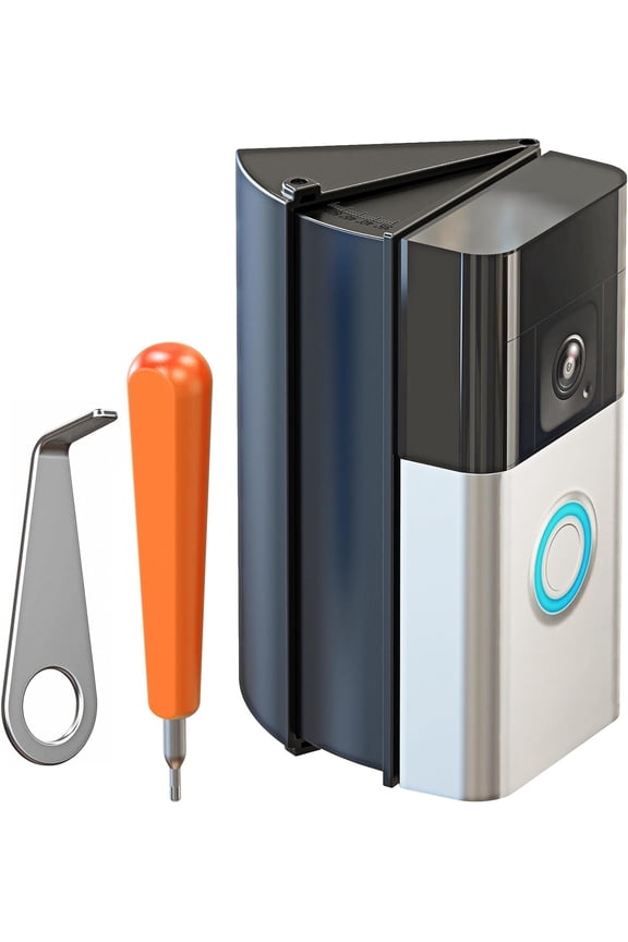 Adjustable (30 to 55 Degree) Video Doorbell Angle Mount, Compatible with Video Doorbell 1/2/3/4/(2020 Release)/Battery Doorbell/Plus, Widen Viewing Range Doorbell Corner Door Mount Wedge Kit (Black)