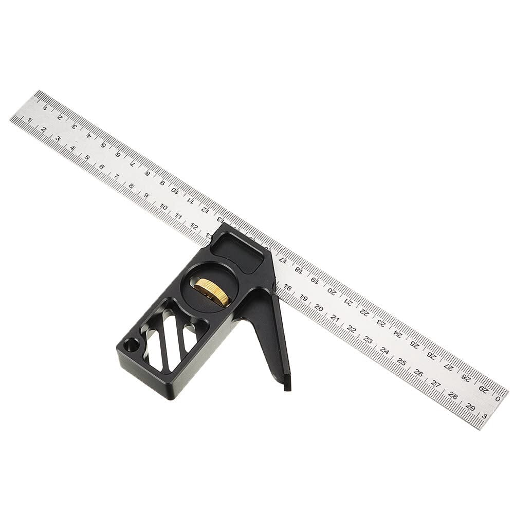Square Device Ruler Adjustable 300mm Aluminum Alloy Combination Square 45 90 Degree Angle ...